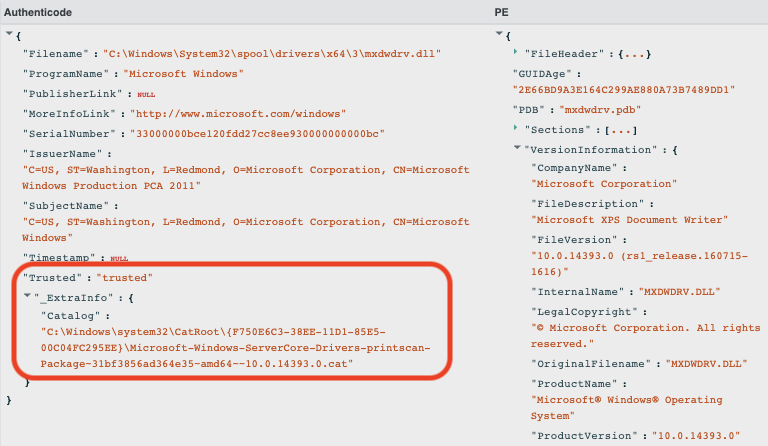 mxdwdrv.dll: validated Authenticode signature by catalog