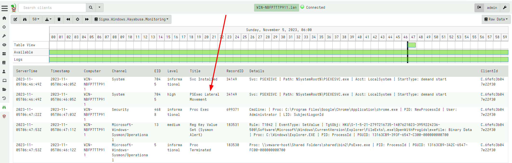 Live detection of Sigma rules
