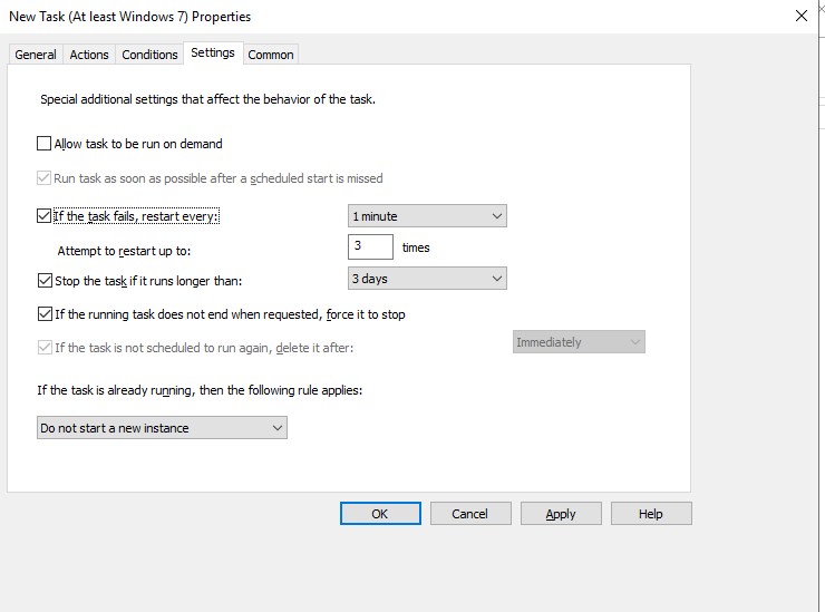 Task settings