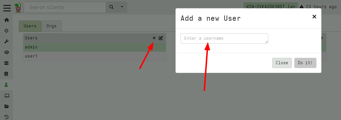 Adding a new user