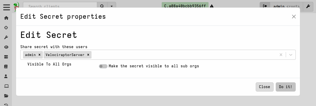 Share the SSH secret