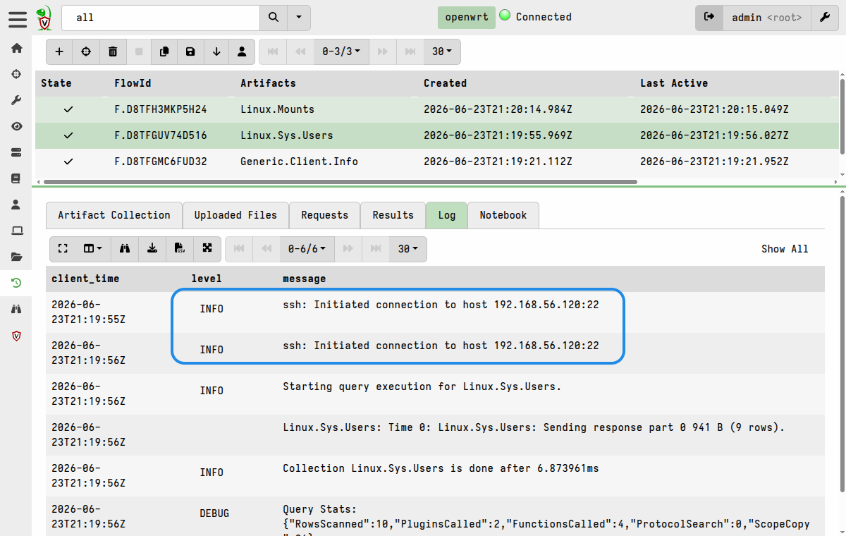 Virtual client impersonating the SSH host