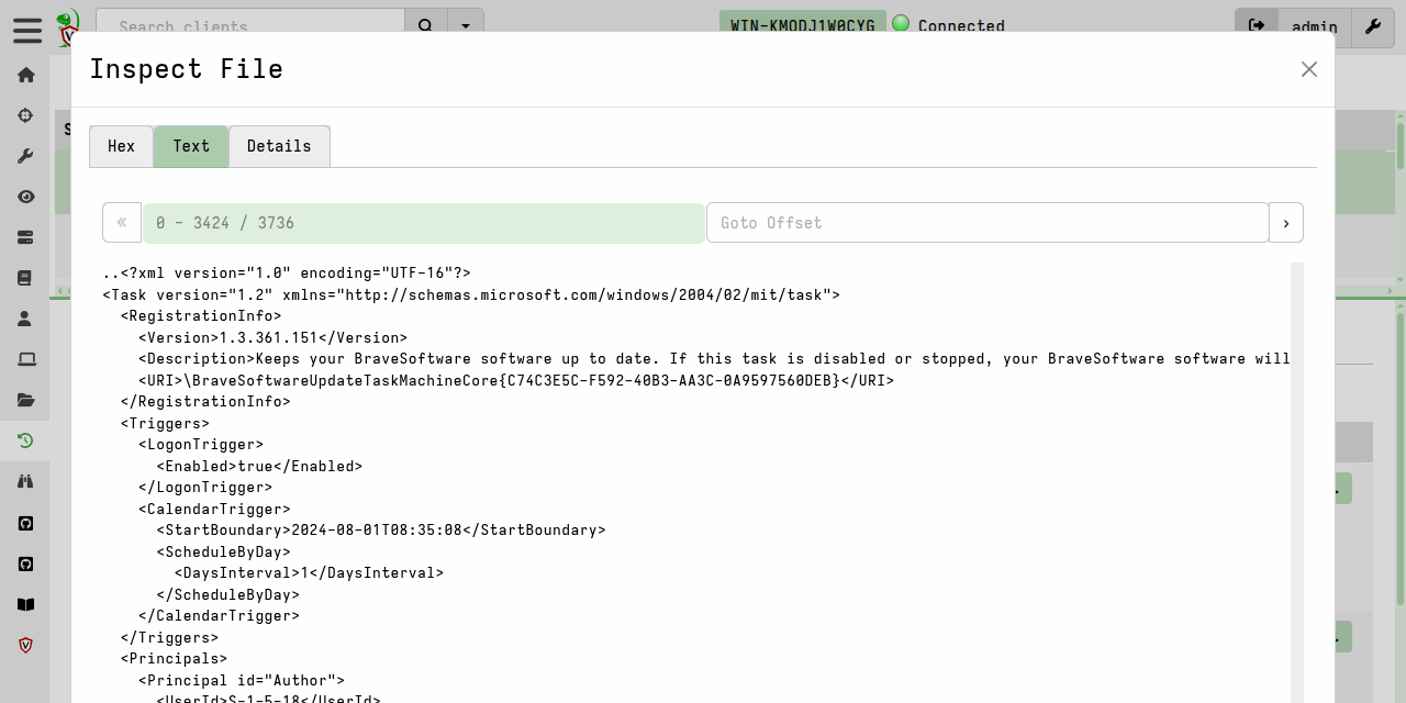 File Inspector view
