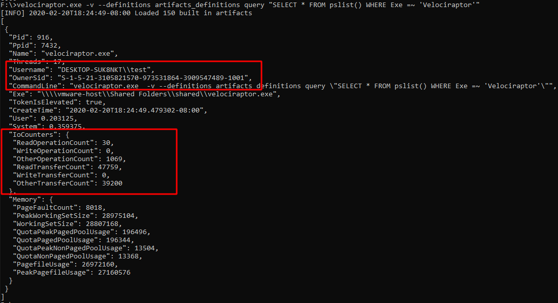 Process listing with the pslist() plugin