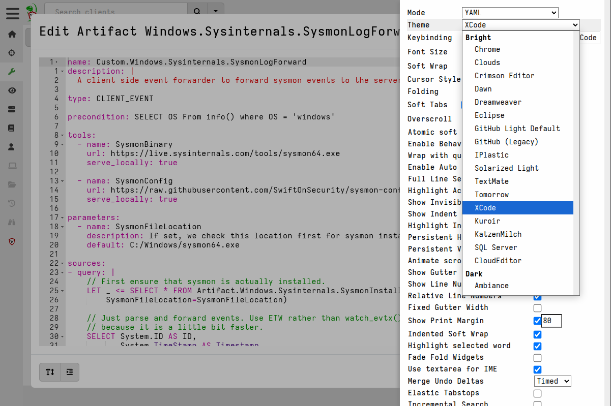 editor preferences