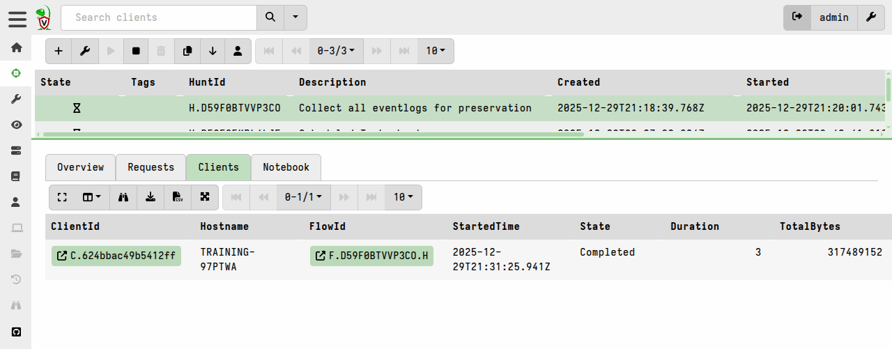Client is scheduled