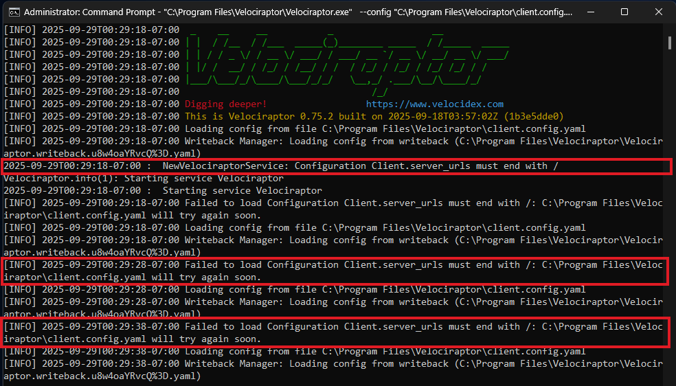 Configuration error