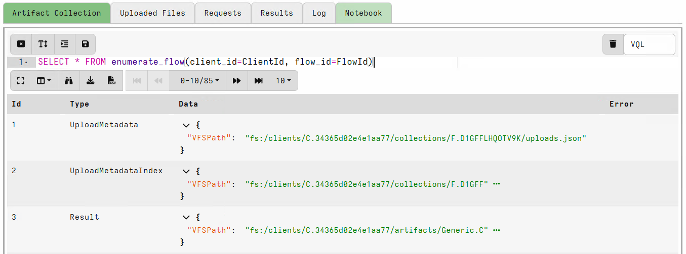 Enumerating Flow Files
