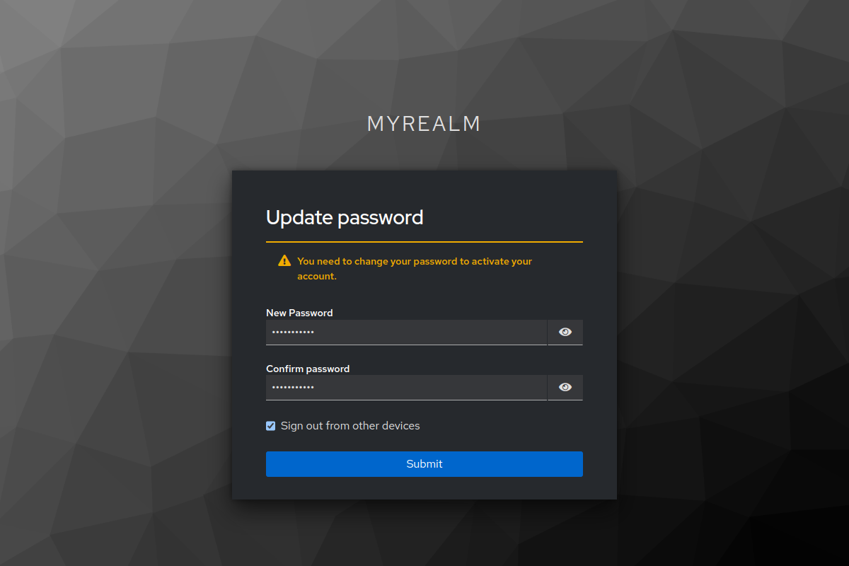 Change the password